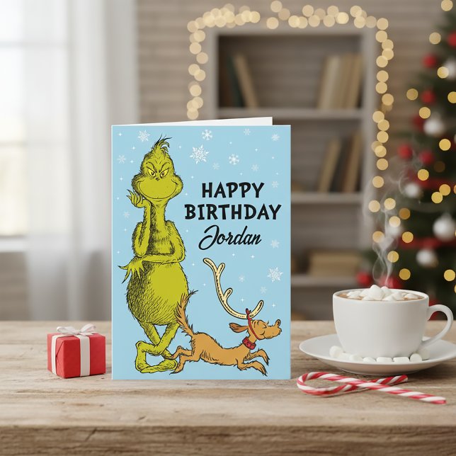Dr Seuss | Grinch Winter Birthday Kort (Skapare uppladdad)
