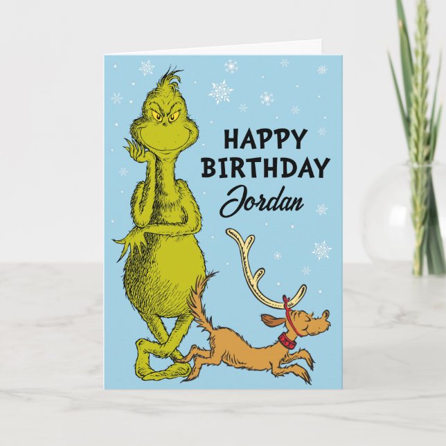 Dr Seuss | Grinch Winter Birthday Kort (Framsida)