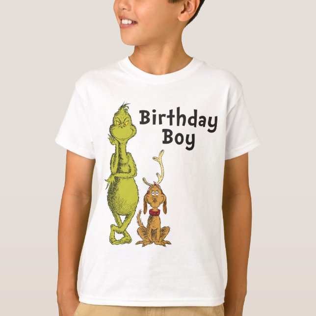 Dr Seuss | Grinch Winter Birthday T Shirt (Framsida)