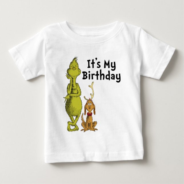 Dr Seuss | Grinch Winter Birthday T Shirt (Framsida)