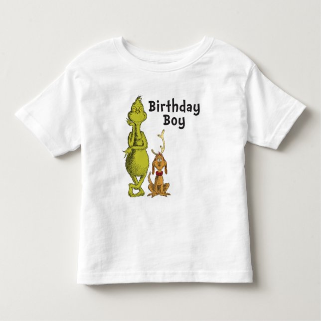 Dr Seuss | Grinch Winter Birthday T Shirt (Framsida)