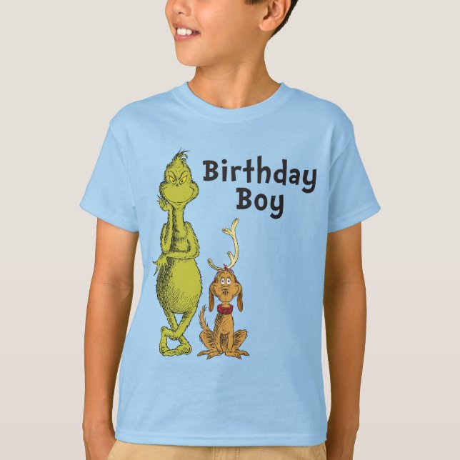 Dr Seuss | Grinch Winter Birthday T Shirt (Framsida)