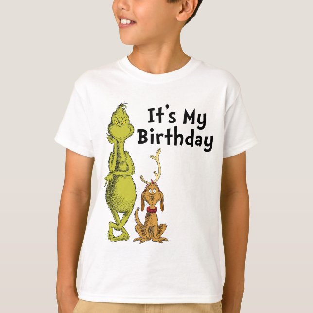 Dr Seuss | Grinch Winter Birthday T Shirt (Framsida)