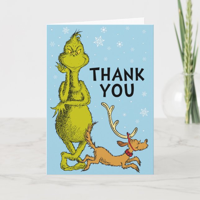 Dr Seuss | Grinch Winter Birthday Tack Kort (Framsida)
