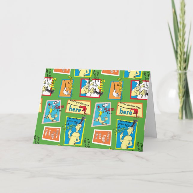 Dr. Seuss Gröna ägg och skinka Berättelsecitat Kort (Framsida)