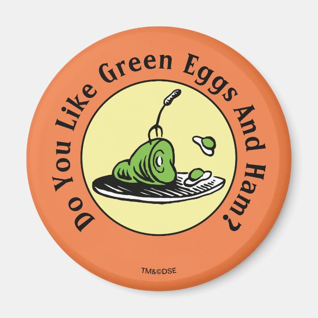 Dr. Seuss | Gröna ägg och skinka Ikon Magnet (Framsidan)