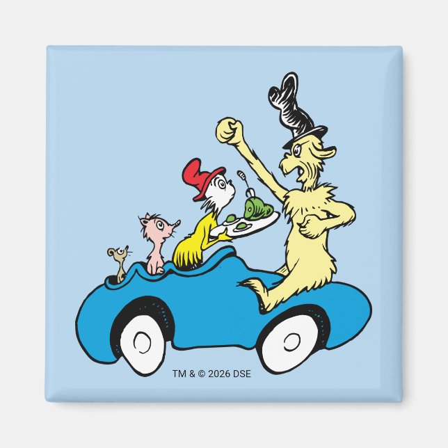 Dr. Seuss Gröna ägg och skinka Karaktärer i bil Magnet (Framsidan)