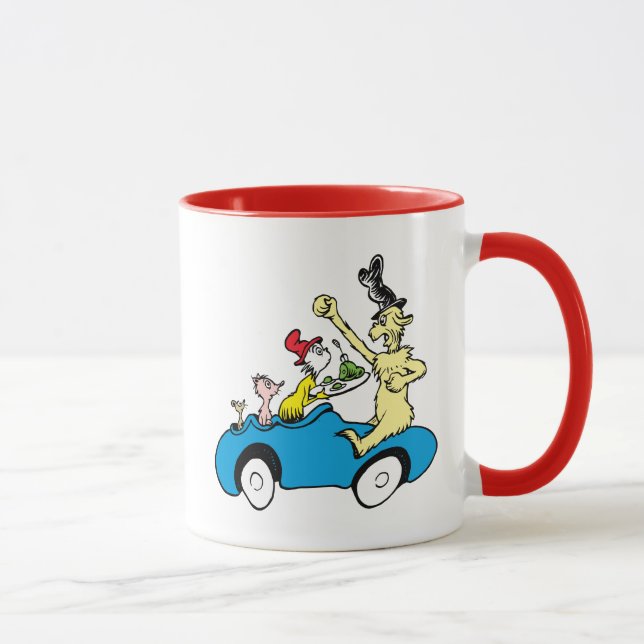 Dr. Seuss Gröna ägg och skinka Karaktärer i bil Mugg (Höger)