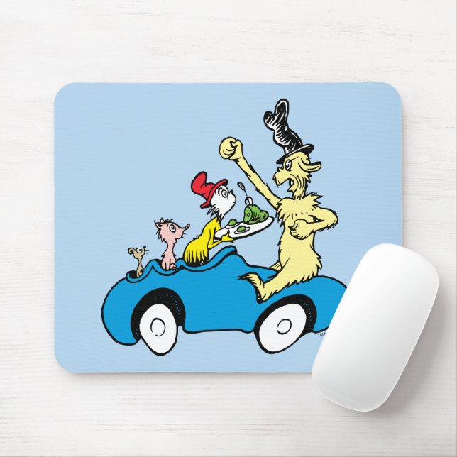 Dr. Seuss Gröna ägg och skinka Karaktärer i bil Musmatta (Med mus)