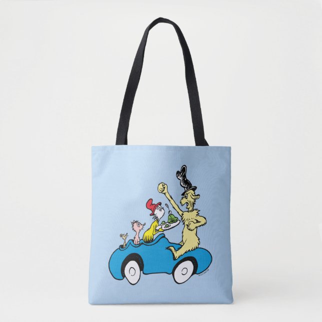 Dr. Seuss Gröna ägg och skinka Karaktärer i bil Tygkasse (Framsida)