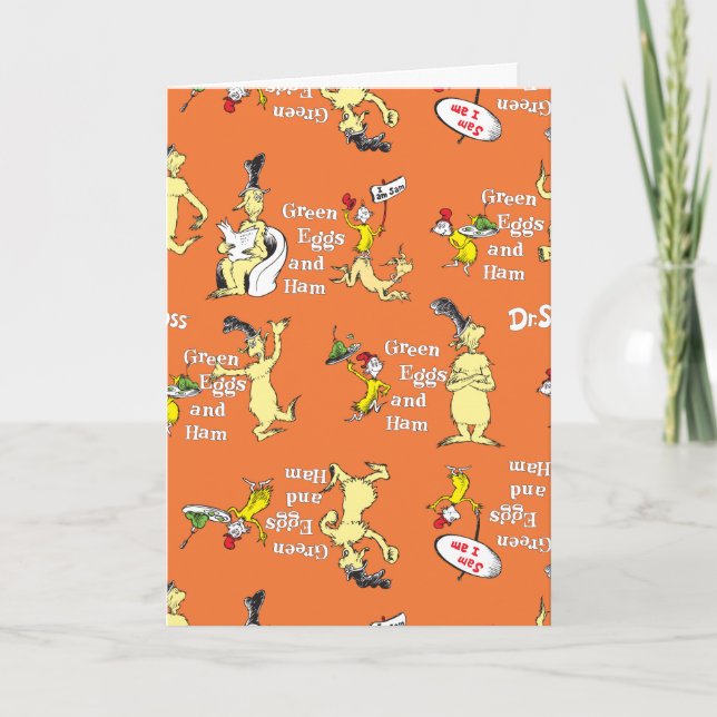 Dr. Seuss Gröna ägg och skinka Karaktärs mönster Kort (Framsida)