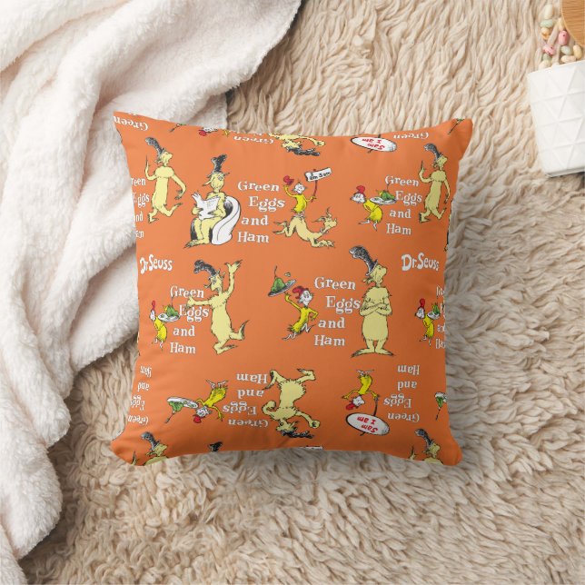 Dr. Seuss Gröna ägg och skinka Karaktärs mönster Kudde (Filt)