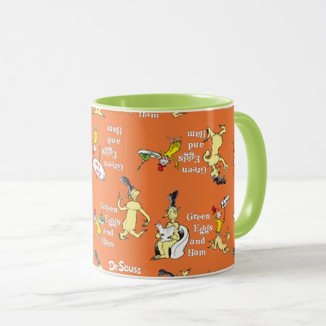 Dr. Seuss Gröna ägg och skinka Karaktärs mönster Mugg (Framsida höger)