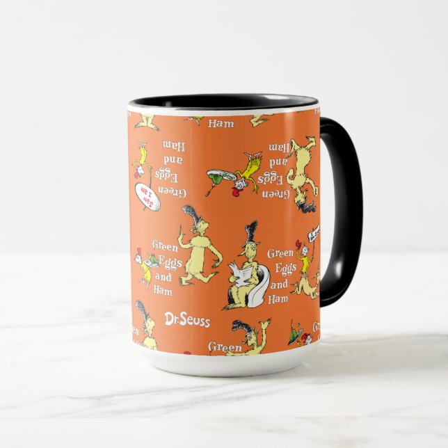 Dr. Seuss Gröna ägg och skinka Karaktärs mönster Mugg (Framsida höger)