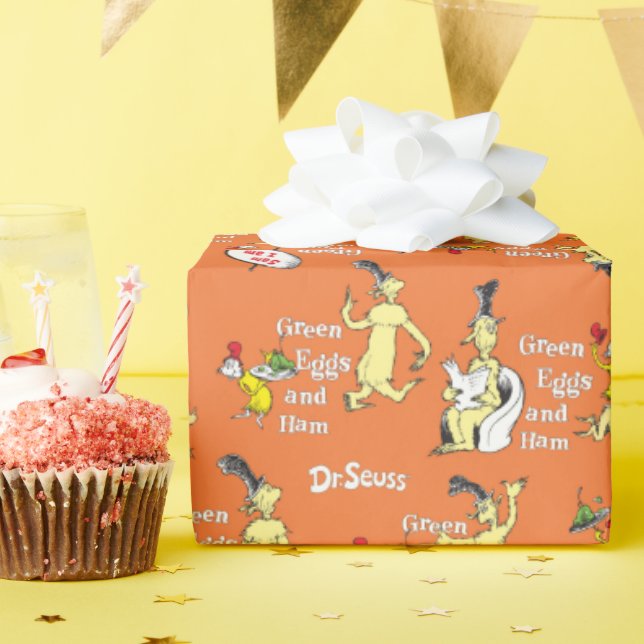 Dr. Seuss Gröna ägg och skinka Karaktärs mönster Presentpapper (Födelsedagsfest)