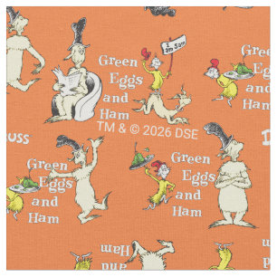 Dr. Seuss Gröna ägg och skinka Karaktärs mönster Tyg