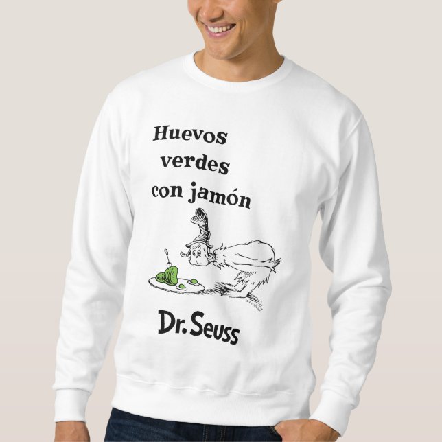 Dr. Seuss Gröna ägg och skinka på spanska Lång Ärmad Tröja (Framsida)