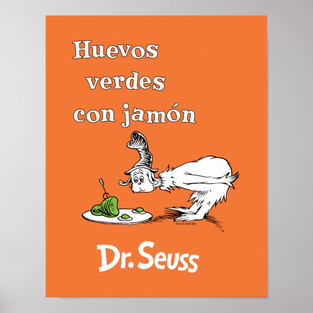 Dr. Seuss Gröna ägg och skinka på spanska Poster (Framsidan)