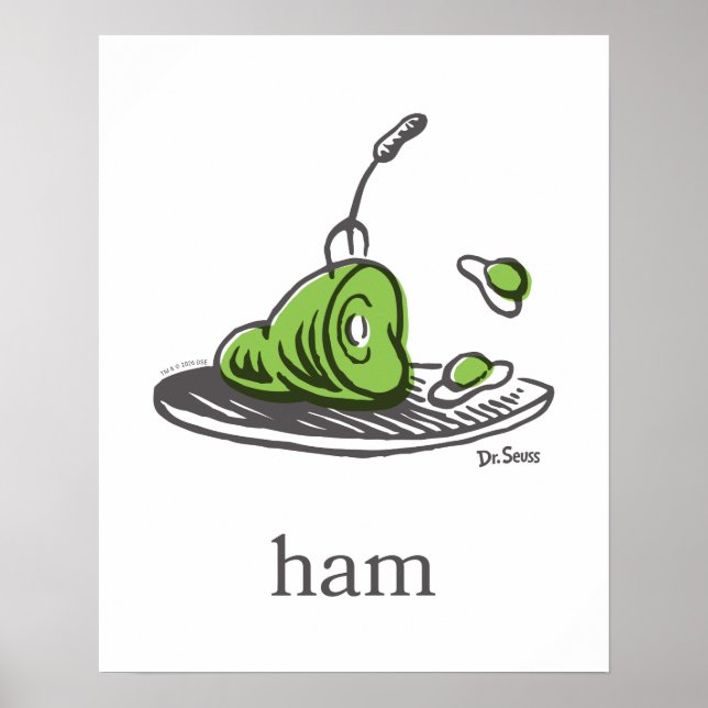 Dr. Seuss | Gröna ägg och skinka Poster (Framsidan)