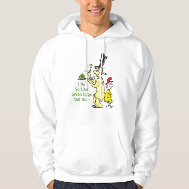 Dr. Seuss | Gröna ägg och skinka | Vän & Sam-I-Am Hoodie (Framsida)