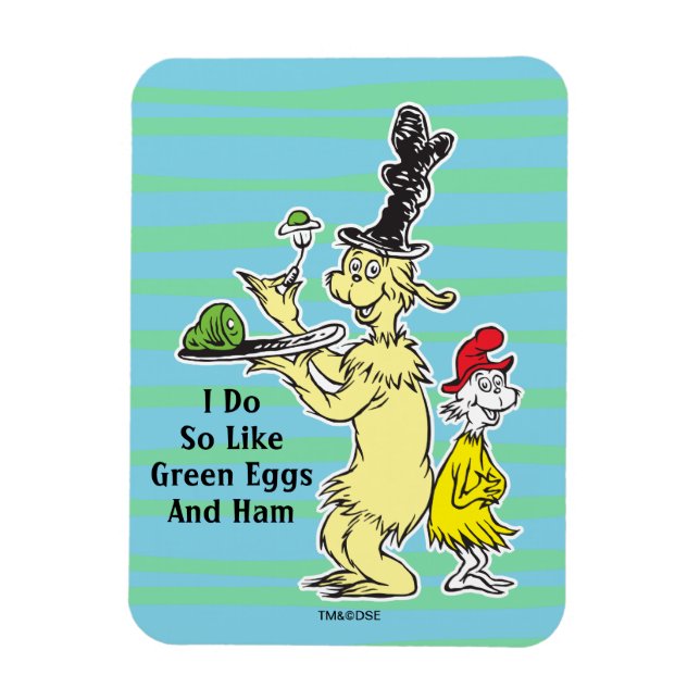Dr. Seuss | Gröna ägg och skinka | Vän & Sam-I-Am Magnet (Vertikal)