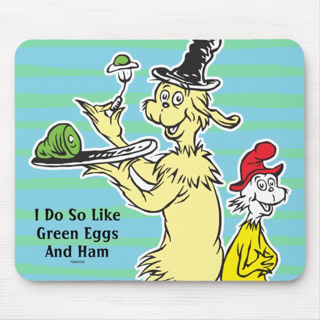 Dr. Seuss | Gröna ägg och skinka | Vän & Sam-I-Am Musmatta (Framsidan)