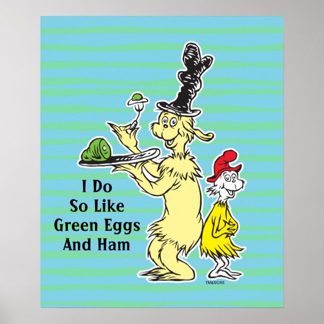 Dr. Seuss | Gröna ägg och skinka | Vän & Sam-I-Am Poster (Framsidan)