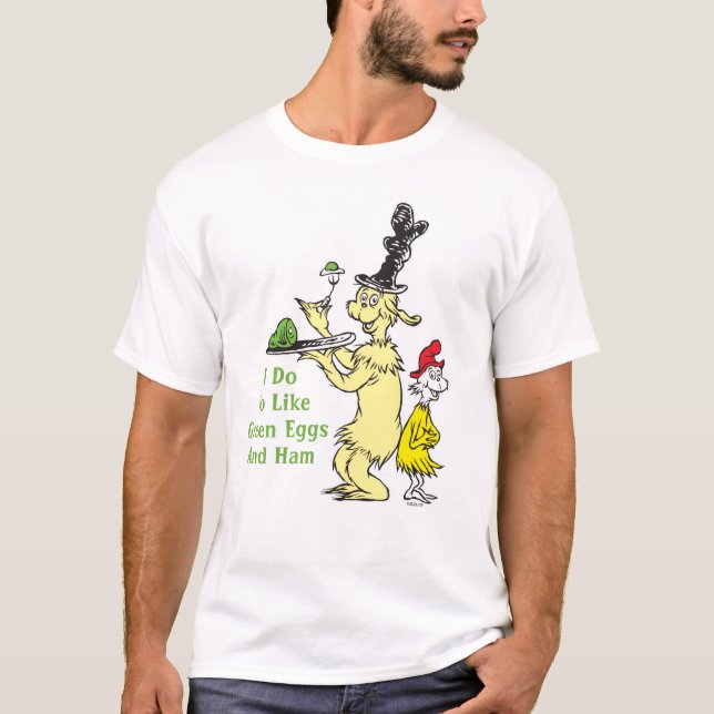 Dr. Seuss | Gröna ägg och skinka | Vän & Sam-I-Am T Shirt (Framsida)