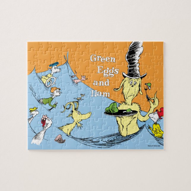 Dr. Seuss Gröna ägg och skinka Vattenscen Pussel (Horisontell)