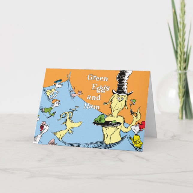 Dr. Seuss Gröna ägg & Skinka Vattenscen Kort (Framsida)