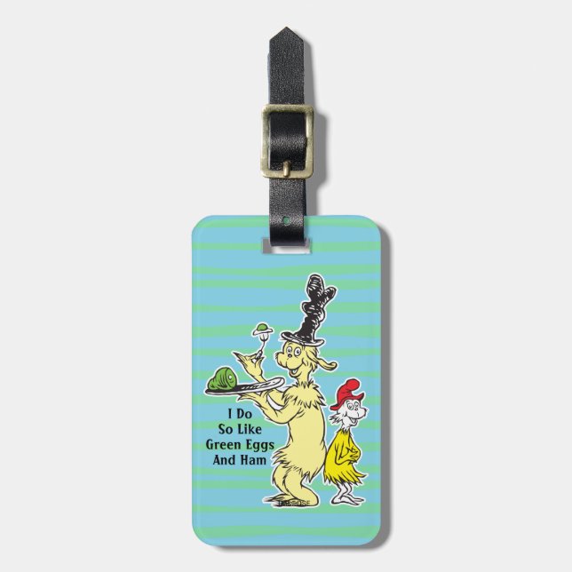 Dr Seuss | Grönt Ägg och ham | Friend & Sam-I-Am Bagagebricka (Vertikal Framsida)