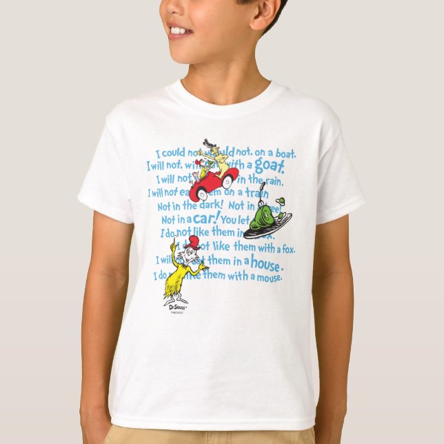 Dr Seuss | Grönt Ägg och Ham Storybook Mönster T Shirt (Framsida)
