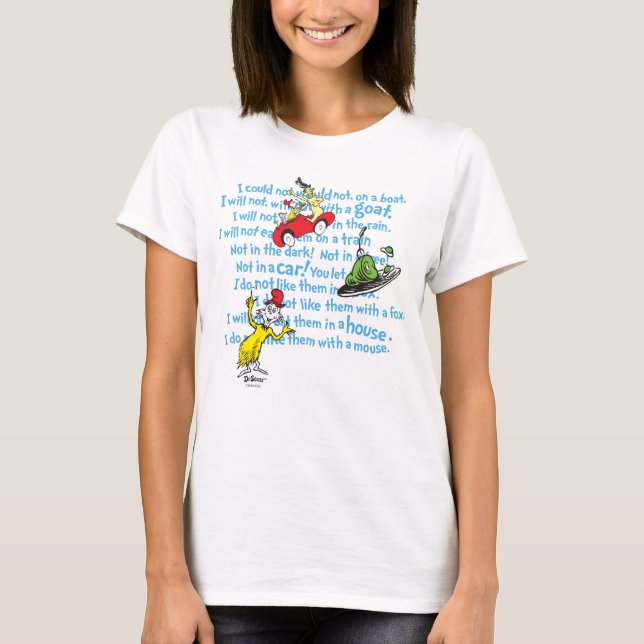 Dr Seuss | Grönt Ägg och Ham Storybook Mönster T Shirt (Framsida)