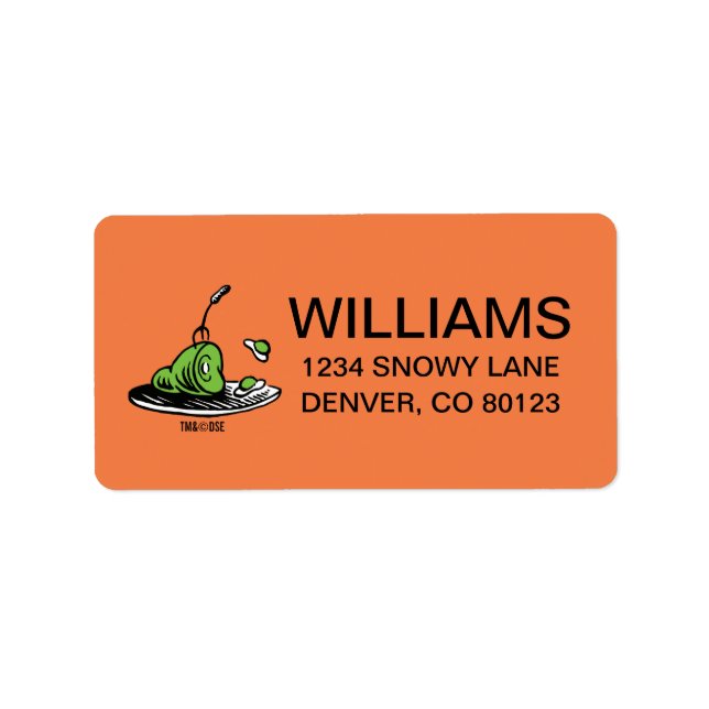 Dr Seuss | Grönt Eggs och ham Icon Adressetikett (Framsidan)
