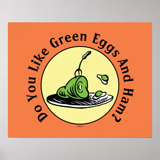 Dr Seuss | Grönt Eggs och ham Icon Poster (Framsidan)