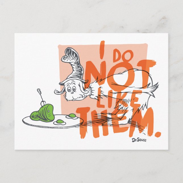 Dr. Seuss Guy-Am-I "Jag gillar dem inte" Vykort (Framsida)