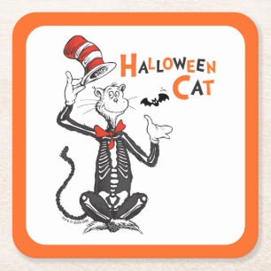 Dr. Seuss Halloween Katten i hatten Underlägg Papper Kvadrat