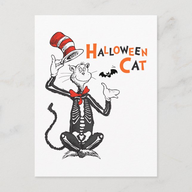 Dr. Seuss | Halloween Katten i hatten Vykort (Framsida)