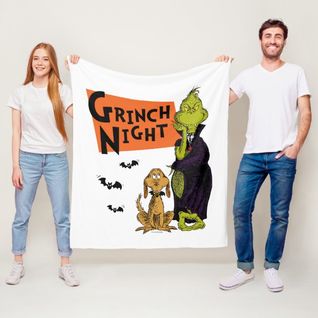 Dr. Seuss | Hallowen Grinch Natt Grafik Fleecefilt (På plats)