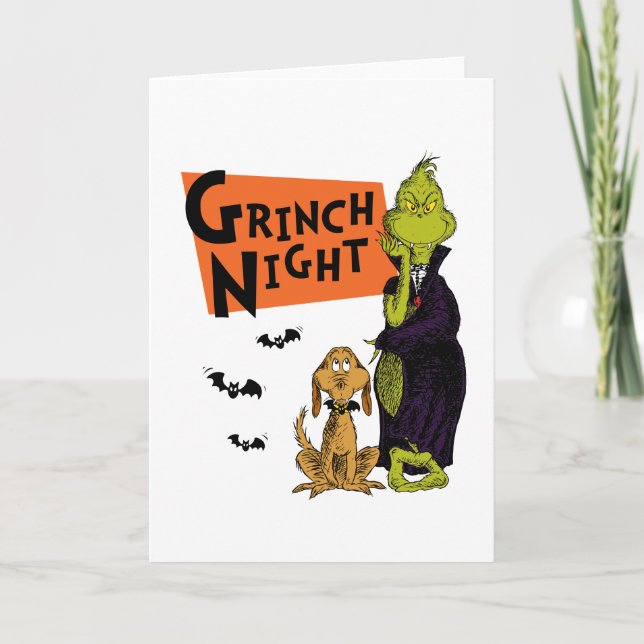 Dr. Seuss | Hallowen Grinch Natt Grafik Kort (Framsida)