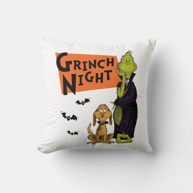 Dr. Seuss | Hallowen Grinch Natt Grafik Kudde (Framsida)