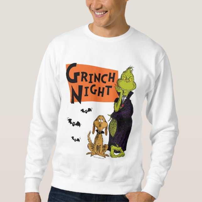 Dr. Seuss | Hallowen Grinch Natt Grafik Lång Ärmad Tröja (Framsida)