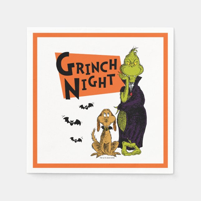 Dr. Seuss | Hallowen Grinch Natt Grafik Pappersservett (Framsidan)