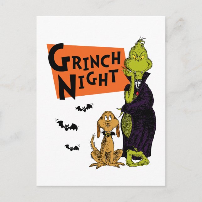 Dr. Seuss | Hallowen Grinch Natt Grafik Vykort (Framsida)