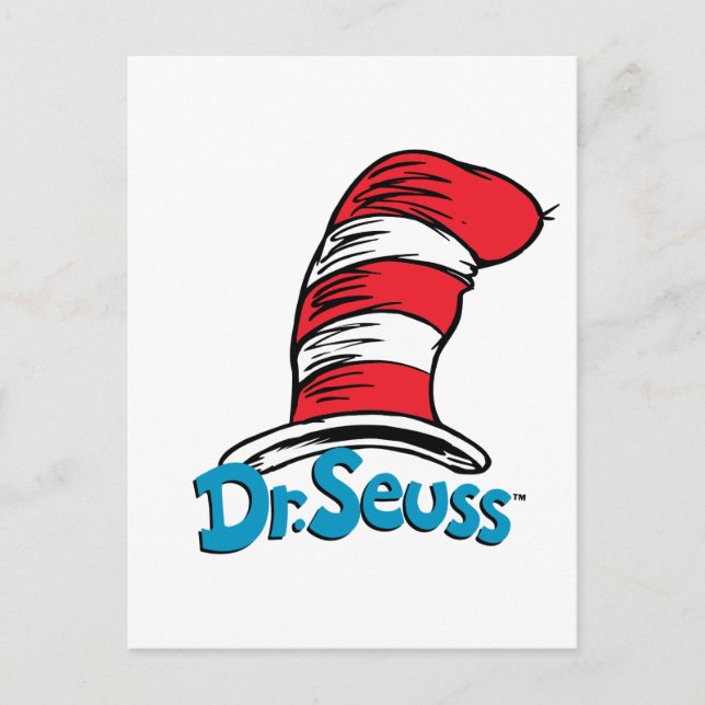 Dr Seuss Hat Logotyp Vykort (Framsida)