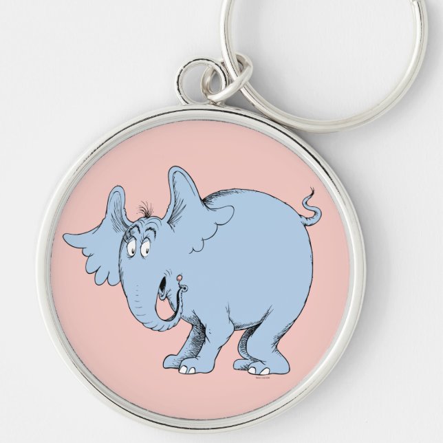Dr. Seuss | Horton hör en Vem! Rund Silverfärgad Nyckelring (Framsidan)