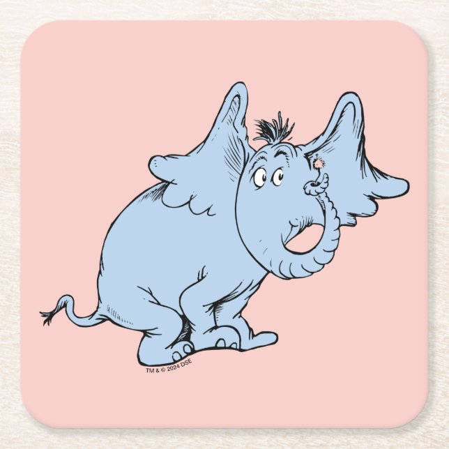 Dr Seuss | Horton Side-utseende Underlägg Papper Kvadrat (Framsidan)