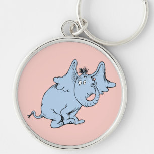 Dr. Seuss Horton Sidoblick Rund Silverfärgad Nyckelring