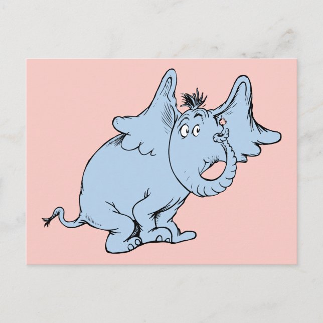 Dr. Seuss | Horton tittar åt sidan Vykort (Framsida)