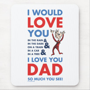 Dr. Seuss Jag älskar dig pappa så mycket du ser Musmatta